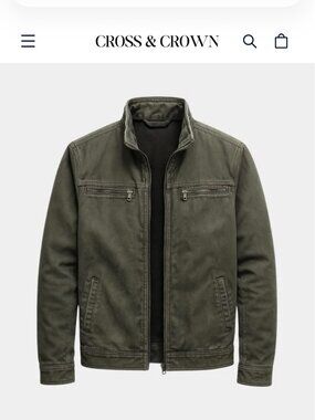 Cross & Crown Men's Olive Green Field Jacket